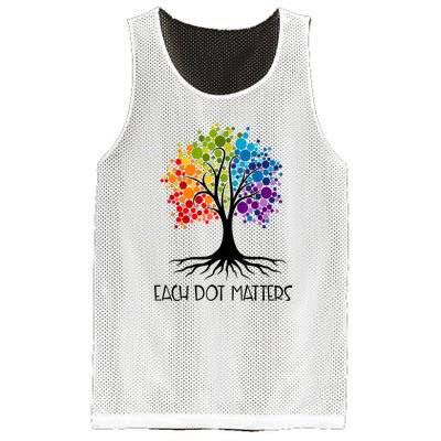 Colorful Tree Each Dot Matters Dot Day Polka Dot Gift Mesh Reversible Basketball Jersey Tank