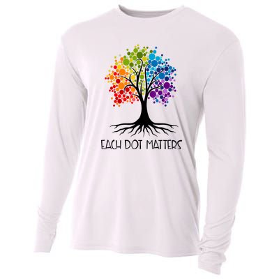 Colorful Tree Each Dot Matters Dot Day Polka Dot Gift Cooling Performance Long Sleeve Crew