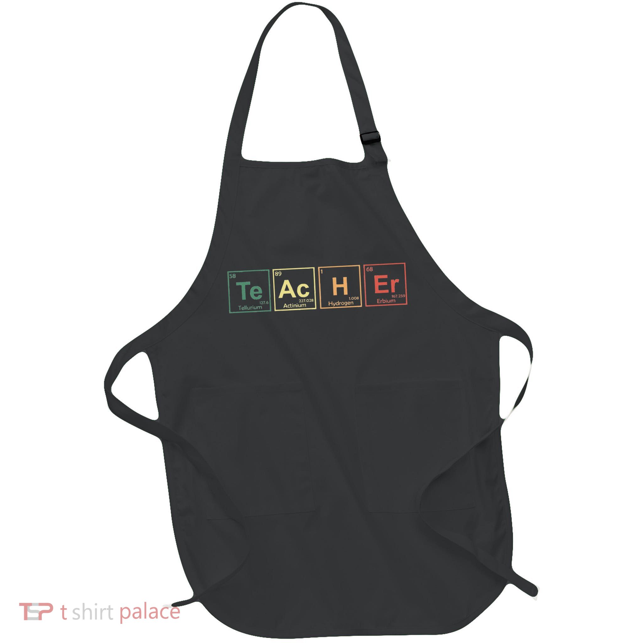 Chemistry Teacher Element Symbols Periodic Table Chemist Full-Length Apron With Pockets