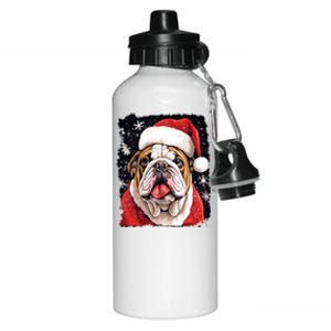 Christmas Theme English Bulldog Great Gift Aluminum Water Bottle