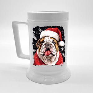 Christmas Theme English Bulldog Great Gift Beer Stein