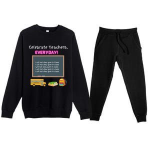 Celebrate Teachers Everyday! National Teachers Day +364 Cute Gift Premium Crewneck Sweatsuit Set