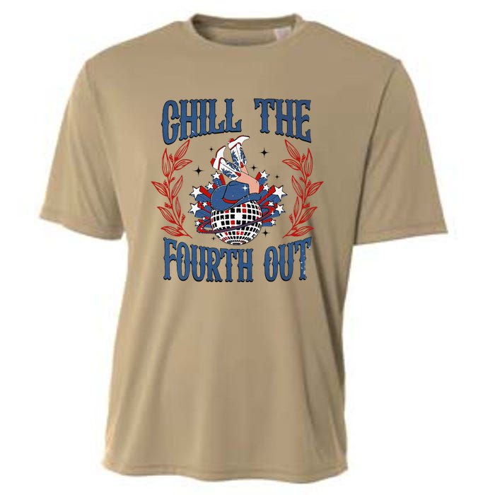 Chill The Fourth Out Vintage Cowgirl 4th Of July Cooling Performance Crew T-Shirt