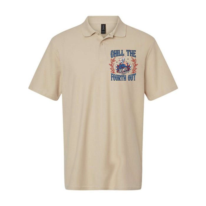 Chill The Fourth Out Vintage Cowgirl 4th Of July Softstyle Adult Sport Polo