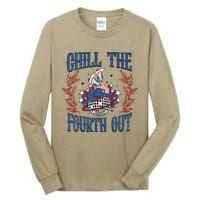 Chill The Fourth Out Vintage Cowgirl 4th Of July Tall Long Sleeve T-Shirt