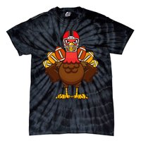 Cool Thanksgiving Football Gobble Player Turkey Gift Tie-Dye T-Shirt