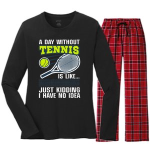 Cool Tennis For Tennis Player Sports Lover Coach Women's Long Sleeve Flannel Pajama Set 