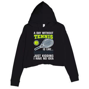 Cool Tennis For Tennis Player Sports Lover Coach Crop Fleece Hoodie