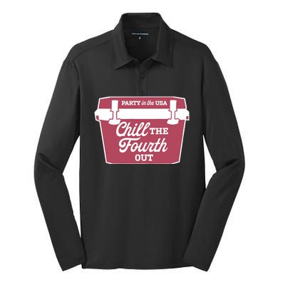 Chill The Fourth Out Silk Touch Performance Long Sleeve Polo