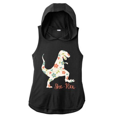 Cute Trex Funny Dinosaur She Rex And Gift Ladies PosiCharge Tri-Blend Wicking Draft Hoodie Tank