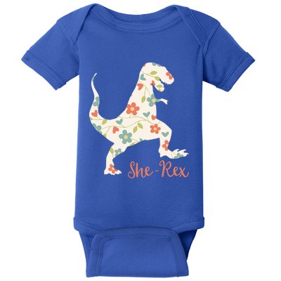 Cute Trex Funny Dinosaur She Rex And Gift Baby Bodysuit