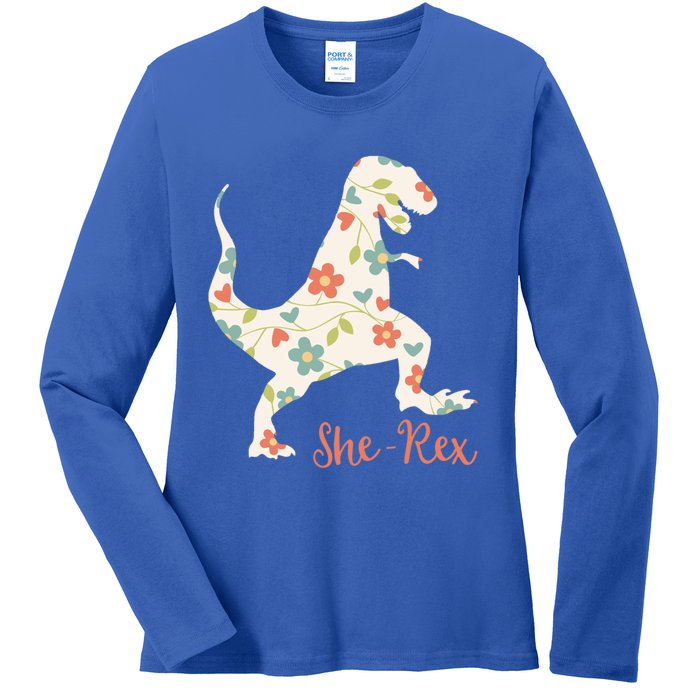 Cute Trex Funny Dinosaur She Rex And Gift Ladies Long Sleeve Shirt