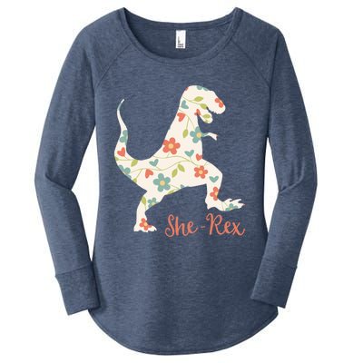 Cute Trex Funny Dinosaur She Rex And Gift Women's Perfect Tri Tunic Long Sleeve Shirt