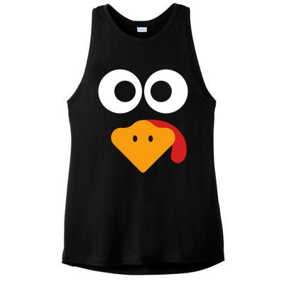 Cute Turkey Face Funny Thanksgiving Turkey Costume Gift Meaningful Gift Ladies PosiCharge Tri-Blend Wicking Tank