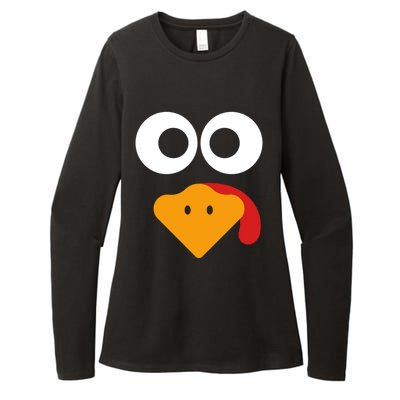 Cute Turkey Face Funny Thanksgiving Turkey Costume Gift Meaningful Gift Womens CVC Long Sleeve Shirt