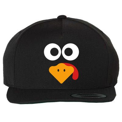 Cute Turkey Face Funny Thanksgiving Turkey Costume Gift Meaningful Gift Wool Snapback Cap