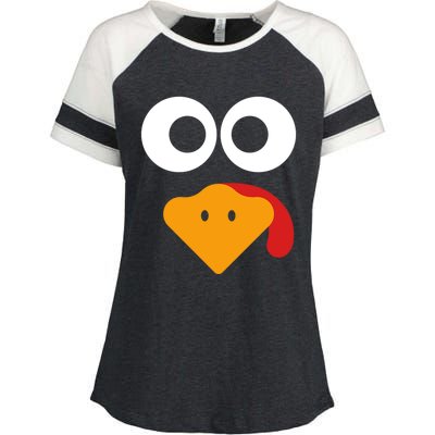 Cute Turkey Face Funny Thanksgiving Turkey Costume Gift Meaningful Gift Enza Ladies Jersey Colorblock Tee