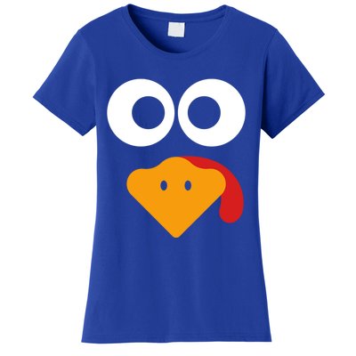 Cute Turkey Face Funny Thanksgiving Turkey Costume Gift Meaningful Gift Women's T-Shirt