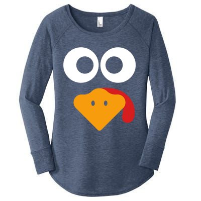 Cute Turkey Face Funny Thanksgiving Turkey Costume Gift Meaningful Gift Women's Perfect Tri Tunic Long Sleeve Shirt