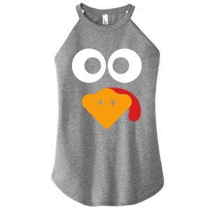 Cute Turkey Face Funny Thanksgiving Turkey Costume Gift Meaningful Gift Women’s Perfect Tri Rocker Tank