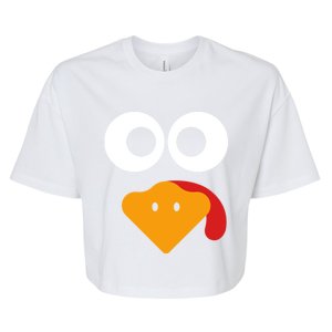 Cute Turkey Face Funny Thanksgiving Turkey Costume Gift Meaningful Gift Bella+Canvas Jersey Crop Tee