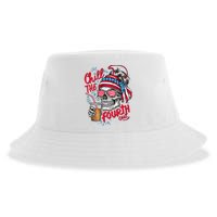 Chill The Fourth Out Patriotic Skull 4th Of July Sustainable Bucket Hat