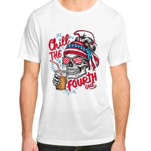 Chill The Fourth Out Patriotic Skull 4th Of July Adult ChromaSoft Performance T-Shirt