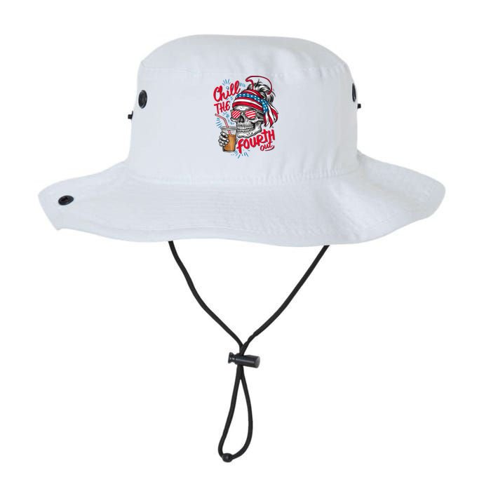 Chill The Fourth Out Patriotic Skull 4th Of July Legacy Cool Fit Booney Bucket Hat