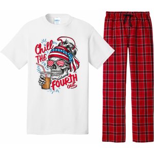 Chill The Fourth Out Patriotic Skull 4th Of July Pajama Set