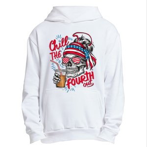 Chill The Fourth Out Patriotic Skull 4th Of July Urban Pullover Hoodie