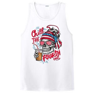 Chill The Fourth Out Patriotic Skull 4th Of July PosiCharge Competitor Tank