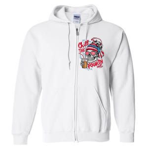 Chill The Fourth Out Patriotic Skull 4th Of July Full Zip Hoodie