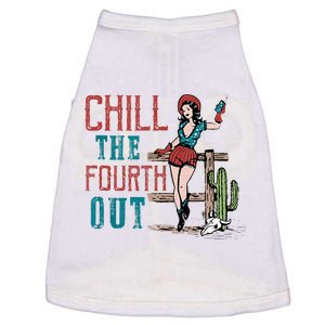 Chill The Fourth Out Retro Western Cowgirl Happy 4th Of July Doggie Tank