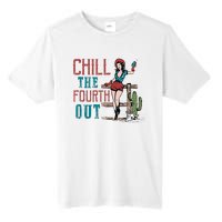 Chill The Fourth Out Retro Western Cowgirl Happy 4th Of July Tall Fusion ChromaSoft Performance T-Shirt