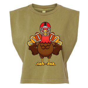 Cool Thanksgiving Football   Gobble Player Turkey Gift Garment-Dyed Women's Muscle Tee