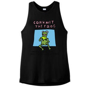 Corkmit The Frog Infringing On Multiple Copyrights Frog Meme Ladies PosiCharge Tri-Blend Wicking Tank