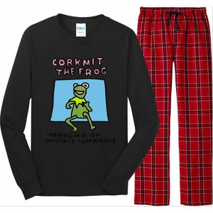 Corkmit The Frog Infringing On Multiple Copyrights Frog Meme Long Sleeve Pajama Set