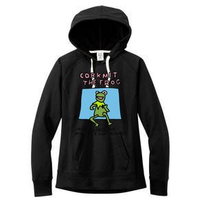 Corkmit The Frog Infringing On Multiple Copyrights Frog Meme Women's Fleece Hoodie