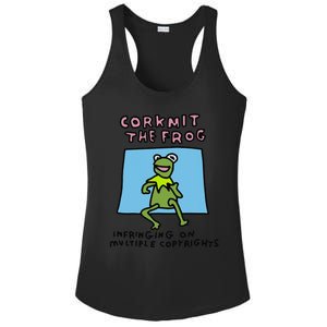 Corkmit The Frog Infringing On Multiple Copyrights Frog Meme Ladies PosiCharge Competitor Racerback Tank