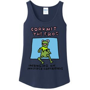 Corkmit The Frog Infringing On Multiple Copyrights Frog Meme Ladies Essential Tank