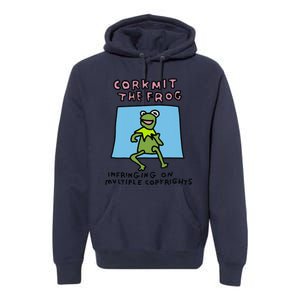 Corkmit The Frog Infringing On Multiple Copyrights Frog Meme Premium Hoodie