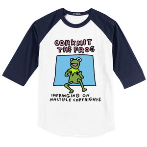 Corkmit The Frog Infringing On Multiple Copyrights Frog Meme Baseball Sleeve Shirt