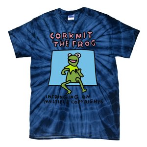 Corkmit The Frog Infringing On Multiple Copyrights Frog Meme Tie-Dye T-Shirt