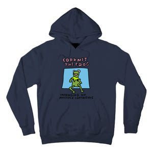 Corkmit The Frog Infringing On Multiple Copyrights Frog Meme Tall Hoodie