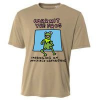 Corkmit The Frog Infringing On Multiple Copyrights Frog Meme Cooling Performance Crew T-Shirt