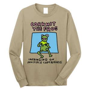 Corkmit The Frog Infringing On Multiple Copyrights Frog Meme Long Sleeve Shirt