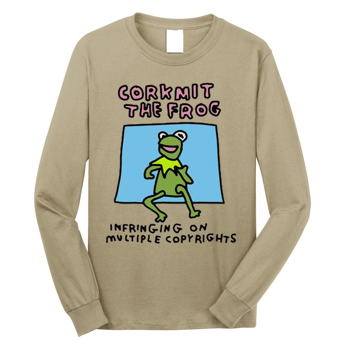 Corkmit The Frog Infringing On Multiple Copyrights Frog Meme Long Sleeve Shirt