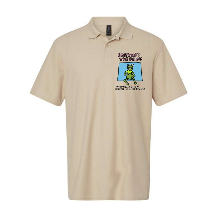 Corkmit The Frog Infringing On Multiple Copyrights Frog Meme Softstyle Adult Sport Polo