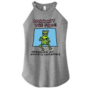 Corkmit The Frog Infringing On Multiple Copyrights Frog Meme Women's Perfect Tri Rocker Tank