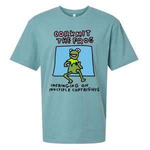 Corkmit The Frog Infringing On Multiple Copyrights Frog Meme Sueded Cloud Jersey T-Shirt